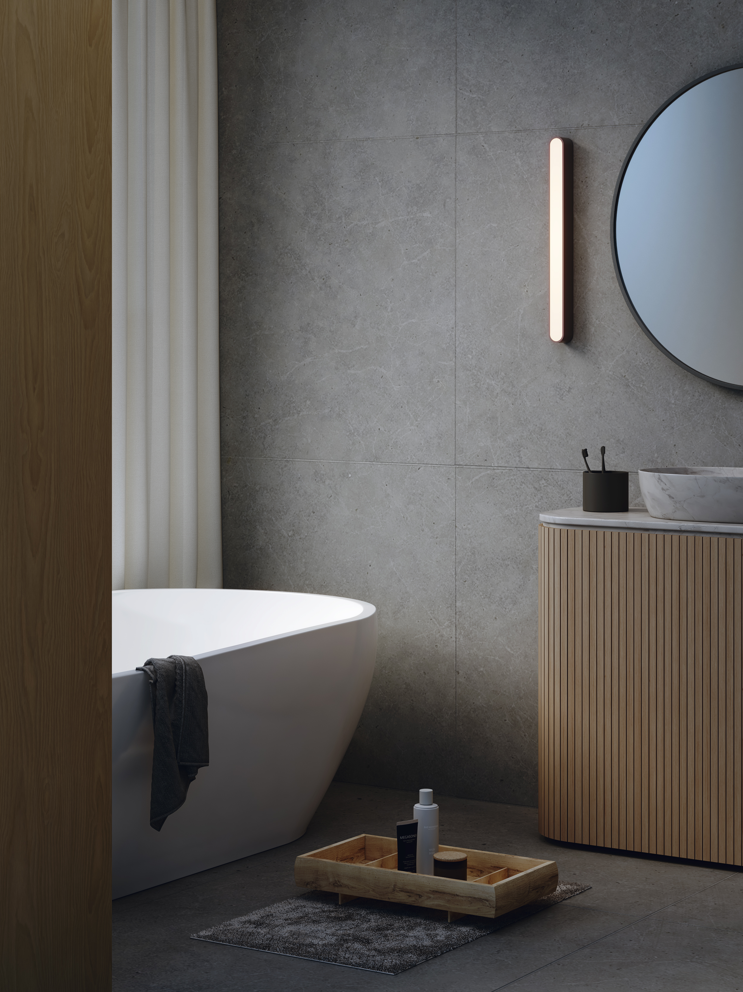 Atticus 600 LED WL 3000K mat zwart