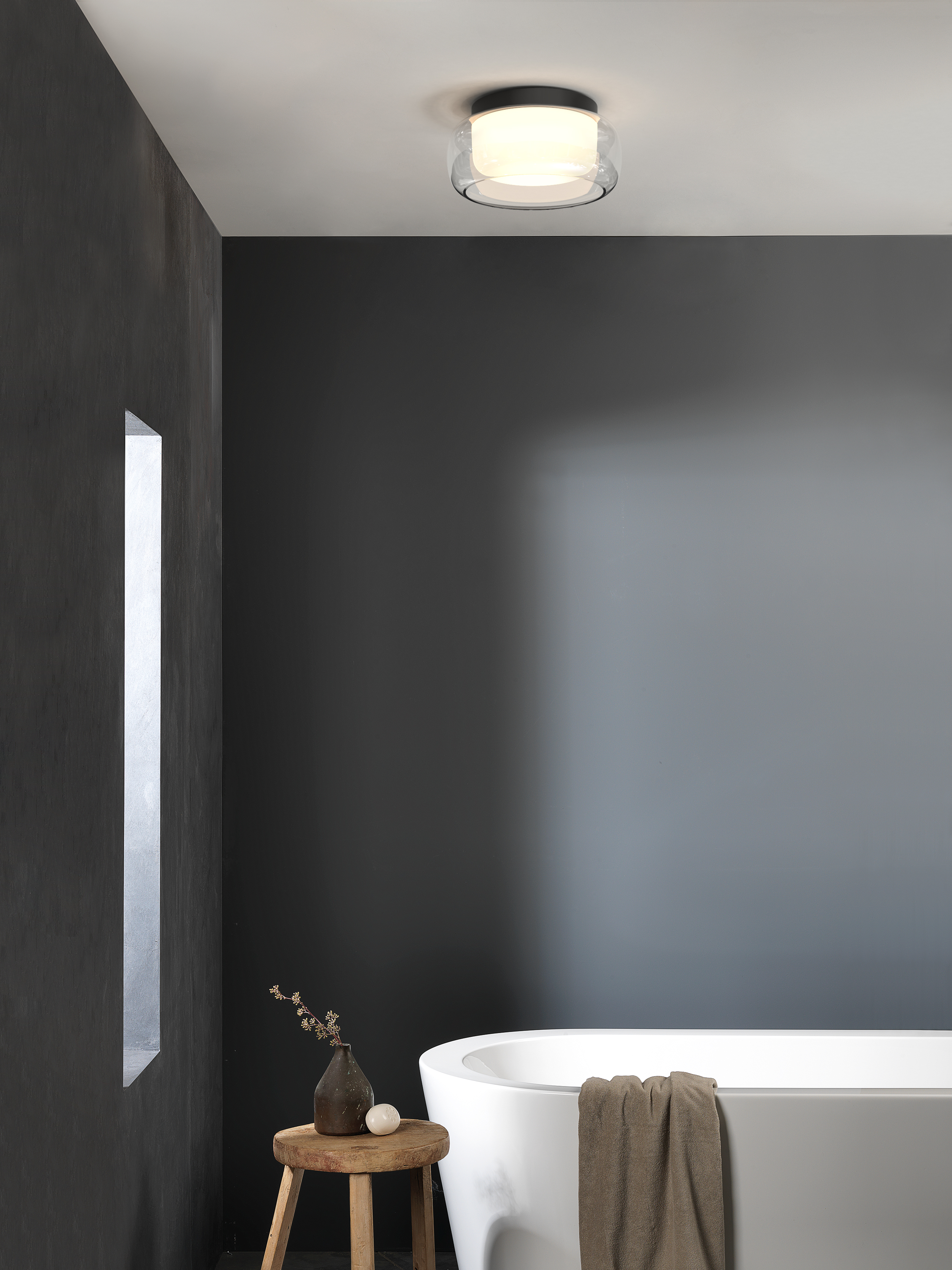 Aquina Ceiling 360 PL excl. 2x E27 mat zwart