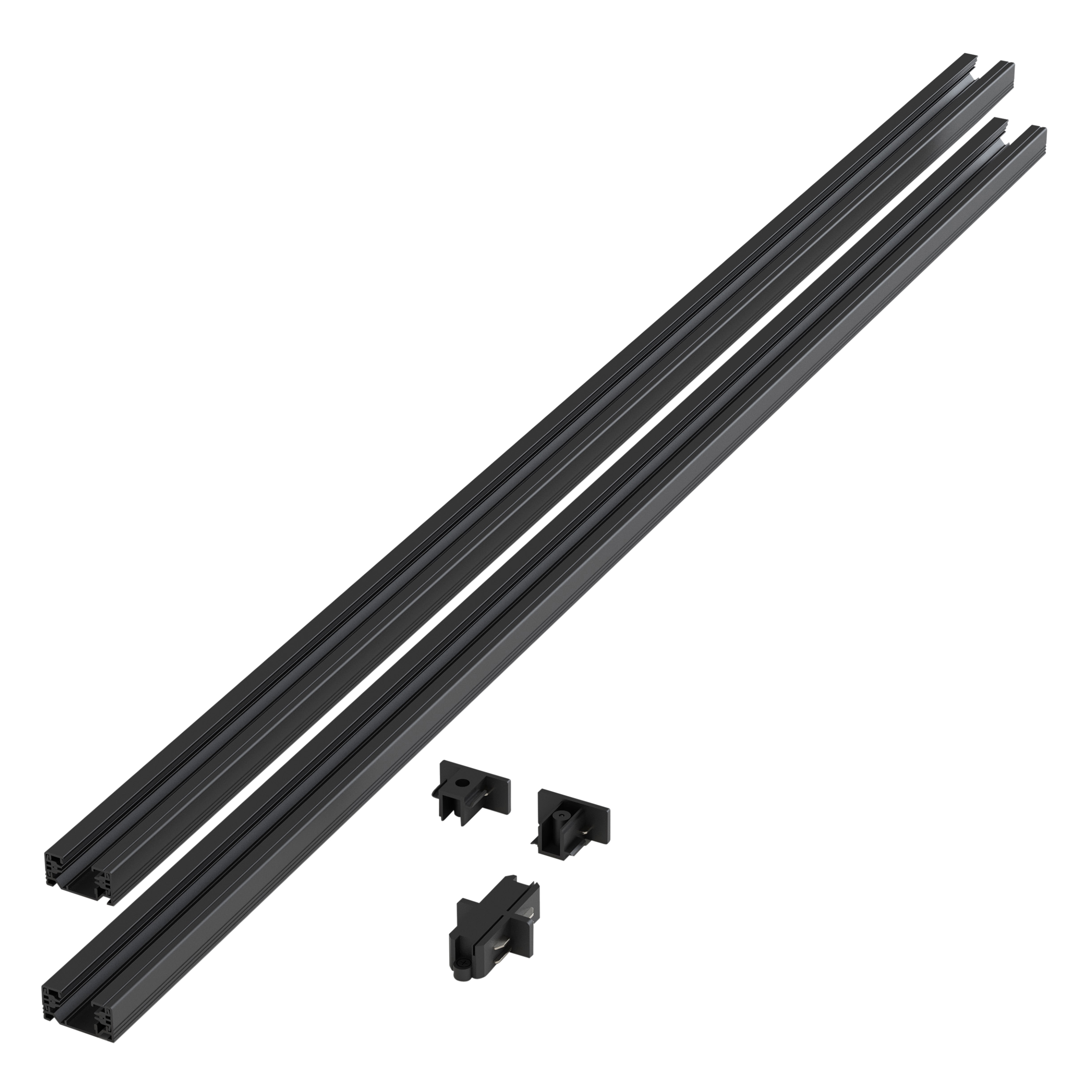 Track 1m Kit (2x) mat zwart