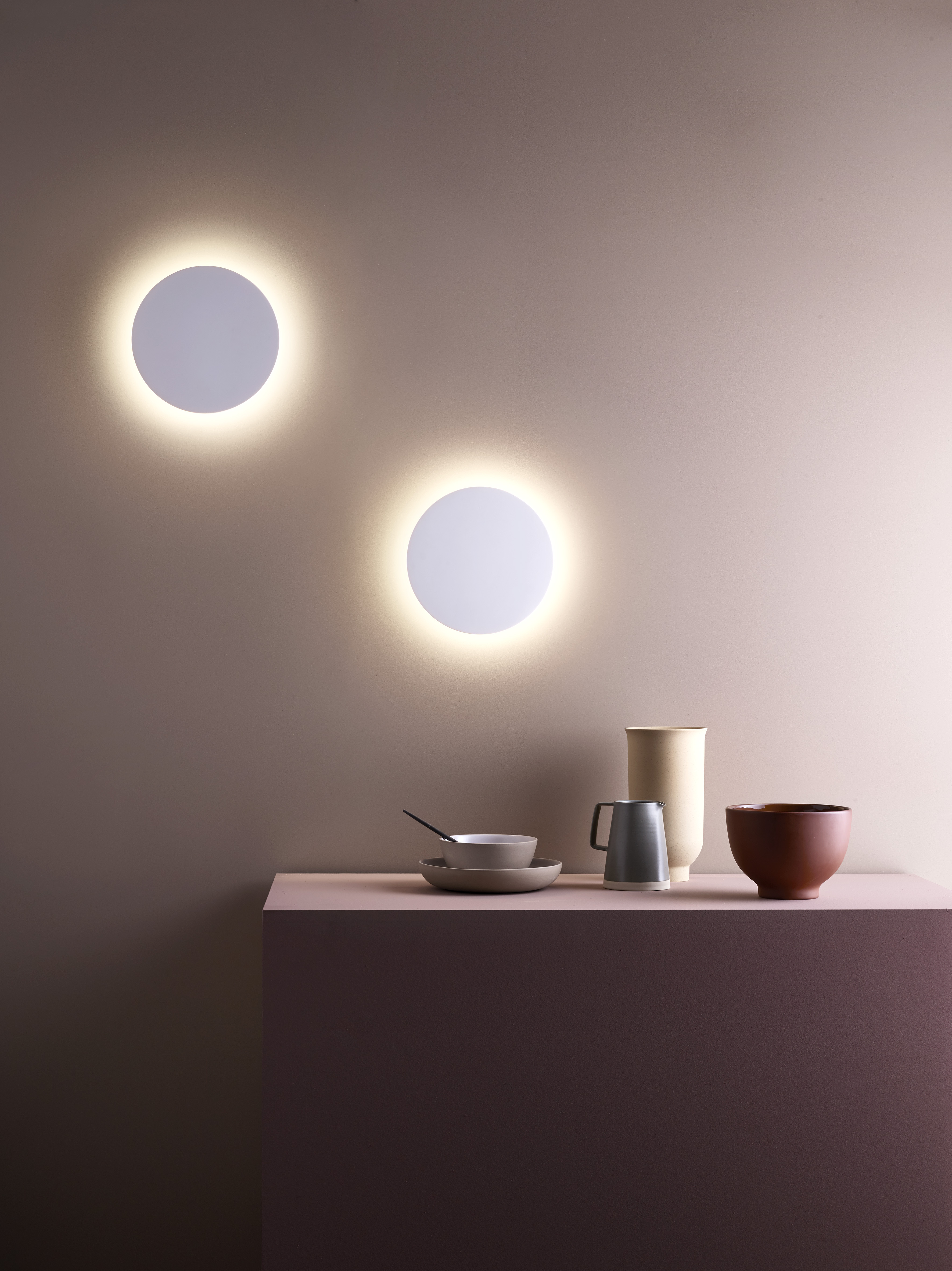 Eclipse Round 250 LED wandlamp 2700K gips