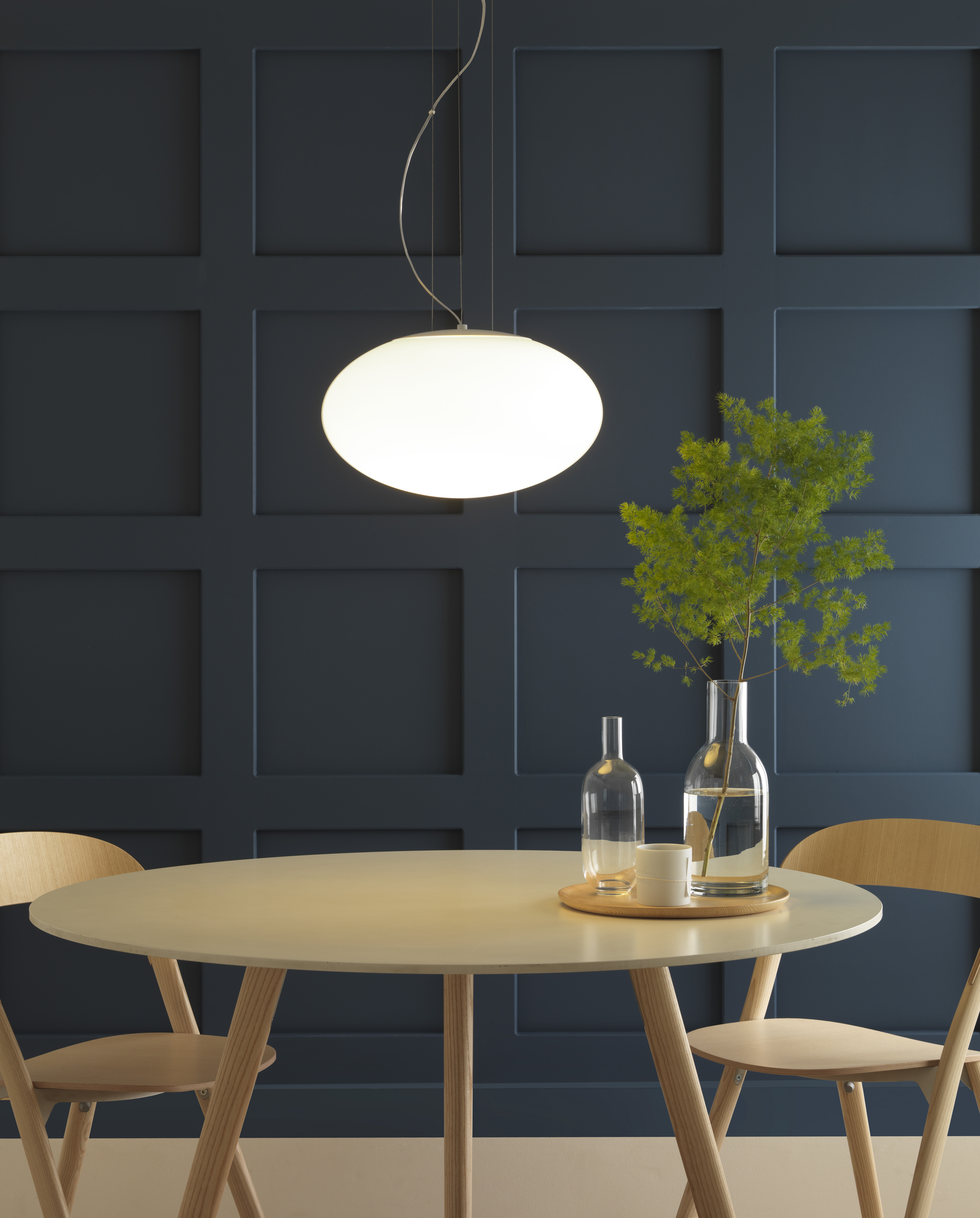 Zeppo Pendant 400 HL excl. E27 mat wit/wit glas